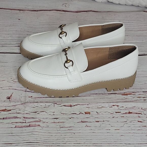 A NEW DAY Danica Off White Lug Sole Loafers Size 7 NWOT - Picture 2 of 8